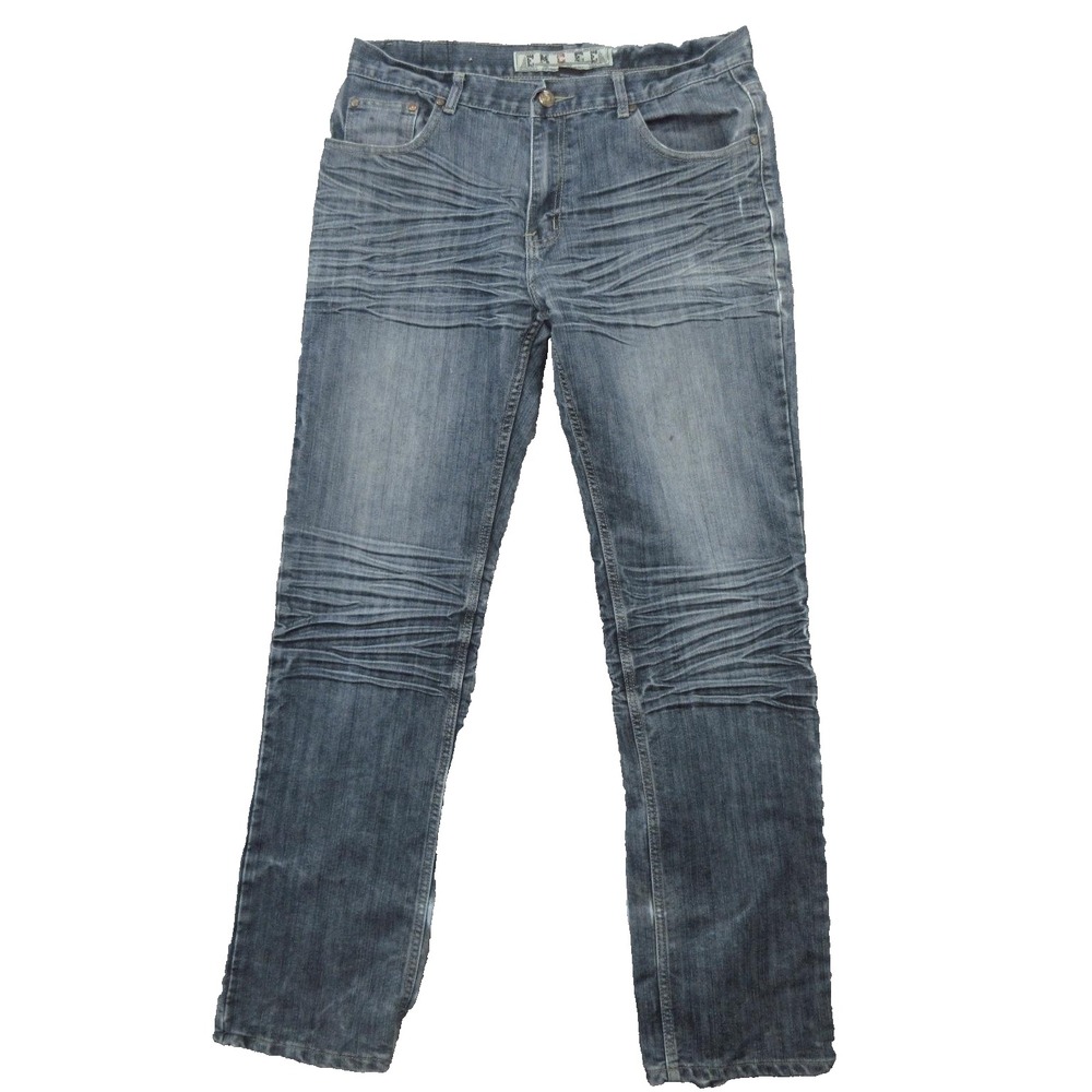 Enyce Jeans Mens 36x34 Blue Distressed Denim Thrashed Hip Hop Style Y2K